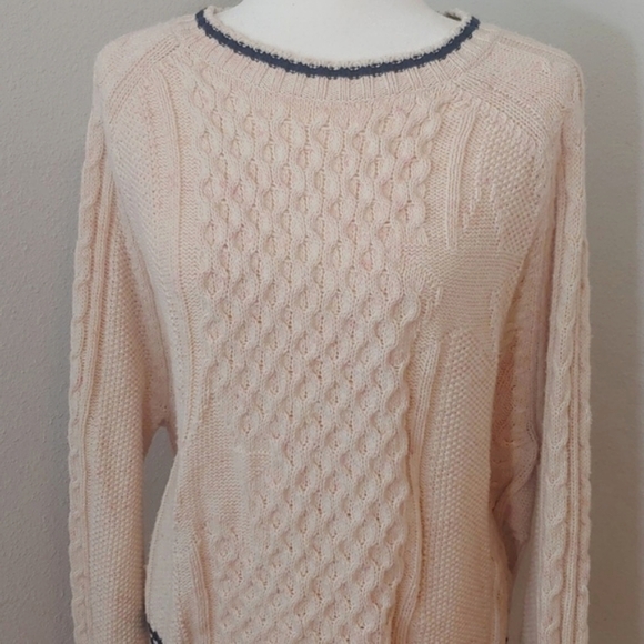 Pilcro by Anthropology Cable-Knit Women's Sweater in Cream size Medium - Picture 5 of 16